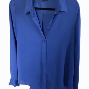 Laundry By Shelli Segal Vibrant Blue Blouse machine wash and low dry